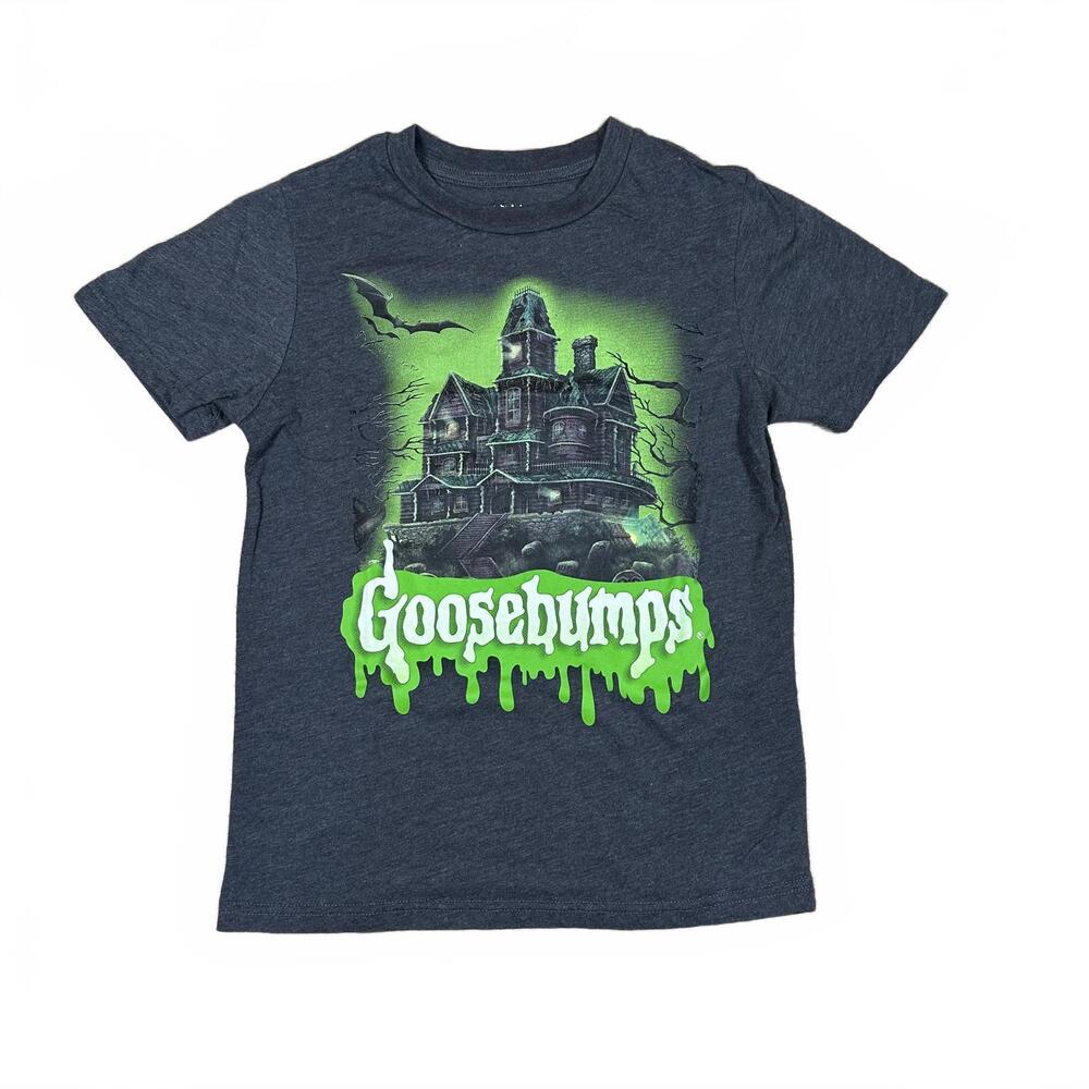 Goosebumps T-shirt Dark Gray Haunted House